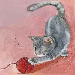 Alex Clark Képeslap Alex Clark borítékkal, 14x14 cm, cica fonallal (AC812)