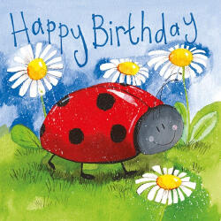 Alex Clark Képeslap Alex Clark borítékkal, 14x14 cm, katica HBD (AC608)