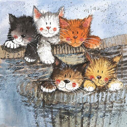 Alex Clark Képeslap Alex Clark borítékkal, 14x14 cm, Kiscicák (AC349)