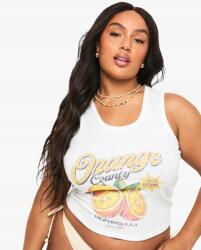 Boohoo Krémszínű Felső Klasszikus Sima Felirat Bordázott Nyomtatás Boohoo 50