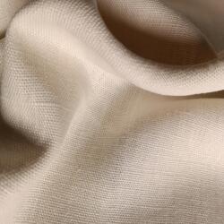  100% lenvászon lengyel ekrü színű, 510gr/m2, 0, 5 méterenként eladó. Ruhákhoz, dekorációkhoz, függönyökhöz, ágyneműhöz (orzel new lino blanc ivory)