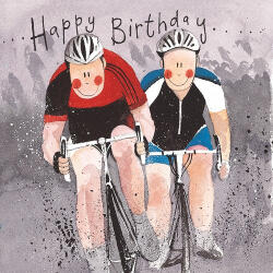 Alex Clark Képeslap Alex Clark borítékkal, 14x14 cm, Kerékpározós HBD (AC283)