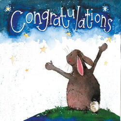 Alex Clark Képeslap Alex Clark borítékkal, 14x14 cm, nyuszi Congratulations (AC779)