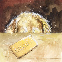 Alex Clark Képeslap Alex Clark borítékkal, 14x14 cm, goldi és a keksz (AC691)