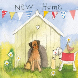 Alex Clark Képeslap Alex Clark borítékkal, 14x14 cm, kutyaház új otthon (AC460)