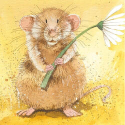 Alex Clark Képeslap Alex Clark borítékkal, 14x14 cm, Malcolm hörcsög virággal (AC518)