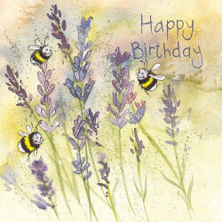 Alex Clark Képeslap Alex Clark borítékkal, 14x14 cm, Levendula méhekkel (AC212)