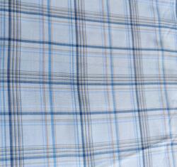 Len Koszulowy ing vászonkockás ing fehér kék KO22 (kos00022)