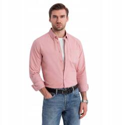 Ombre Regular férfi pamut ing zsebbel rózsaszín V3 OM-SHOS-0153 L (145197)