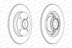 Ferodo Hátsó féktárcsa L/p (abs impulzusadó gyűrűvel) Citroen