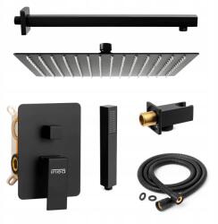 Inea Falsík Alatti Zuhanyszett Fekete Matt Zuhanyfej Nagy Esőztetővel 30CM (ZP224828)