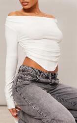 Prettylittlething Fehér Sima Illeszkedő Aszimmetrikus Felső Prettylittlething 32