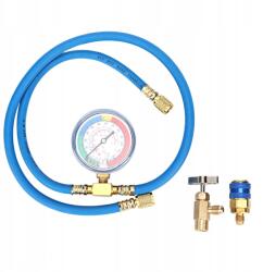 Klímamérő Manométer R-134A, R-22, R-12 Tömlővel Nyomásmérő (ajksdas484)