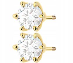 ZŁOCISTO Elegáns Fülbevaló Gyémántokkal 1, 40CT Csavaros Stift Arany (DLA DZIEWCZYNY NARZECZONEJ)