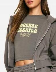 Boohoo Szürke Rövid Ujjú Nyomott Mintás Felső Kerek Nyakkivágással Klasszikus Boohoo 46