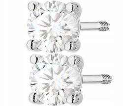 ZŁOCISTO Fehér Arany Fülbevaló Csavaros Stifttel Lab Gyémánt Arany 585 (DLA DZIEWCZYNY NARZECZONEJ)