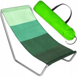 KRUMAD Napozóágy Összecsukható Strand Kerti Turista Fotel Zöld Huzattal Könnyű (Leżak ogrodowy KMDW29)