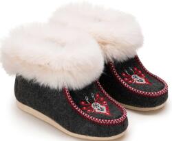  Női bambusz papucs, téli papucs, topánka hímzett parzenica mintával, 40-es méret ajándék (Bambosze damskie, kapcie ocieplane)