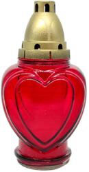  Szív formájú kegyeleti mécses kétféle színben 21, 7cm Z-92