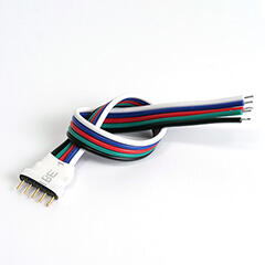 ANRO LED Forrasztható 5 tüskés RGBW csatlakozó (15cm vezetékkel) (SFA5PM 5PIN Male Connector + 15cm RGBW)