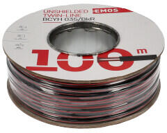 EMOS Vezeték LED szalaghoz, piros/fekete (2x0.35 mm2) 100 méter (S8230)