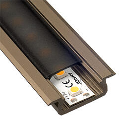 Lumines Type-Z Barna - Süllyeszthető LED szalagos alu profil (Fekete búrával) (LUMINES-Z2-I + LUMINESB-K2020-PMCZ (2,02m/pcs))