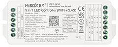 MiLight PW5 5in1 Group Control csoport (zóna) vezérlő (egyszínű, CCT, RGB, RGB+W, RGB+CCT LED szalaghoz) - WiFi Smart (Milight PW5)