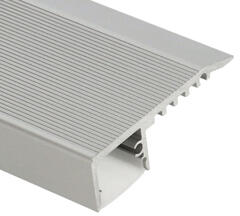 ANRO LED Profile ALP-058 - STAIRS Ezüst - Lépcsővilágító profil LED szalaghoz (Opál búrával) (LP402 - LP-UNICOV1-MLK)
