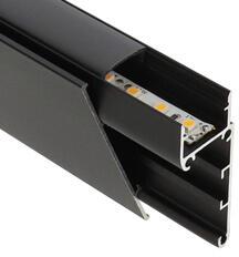ANRO LED Profile ALP-033 Fekete - Alumínium oldalfali profil rejtett világításhoz (Fekete búrával) (LP403B - LP-UNICOV1-BLK)