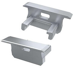 Lumines Type-B Ezüst - Végzáró elem alumínium süllyeszthető U profilhoz, műanyag, szürke (ZAS-LUM-B-O-SZ (12-0154-00))