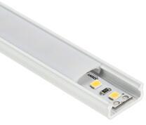 Lumines Type-D Fehér - Alumínium U profil LED szalagos világításhoz 16x6 mm (Opál búrával) (LUMINES-D2-B + LUMINESB-K2020-ML)