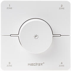MiLight K0SW Dimmer - fali távirányító panel (4 zónás) LED szalag fényerő és színhőmérséklet (CCT) szabályzó - elemes, fehér (MiLight K0S-W white)