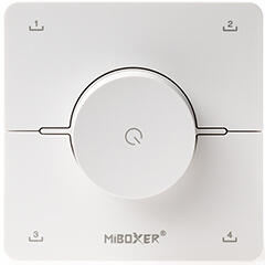 MiLight K0-W Dimmer - fali távirányító panel, LED szalag fényerő és színhőmérséklet (CCT) szabályzásához - elemes, fehér (Milight K0-W white)