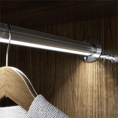 Lumines COSMO Ezüst - Alumínium kör profil világító vállfatartónak. Asztali-, képvilágító lámpához is! (Opál búrával) (LUMINES COSMO2-S + LUMINESB-K2020-ML (2,02 m))