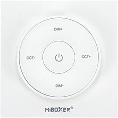 MiLight K2-W Fali távirányító panel változtatható színhőmérsékletű (CCT) LED vezérlőhöz - forgatógombos, elemes, fehér (MiLight K2-W white)