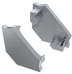 Lumines Type-C Ezüst - Végzáró elem alumínium sarokprofilhoz, műanyag, szürke (ZAS-LUM-C-SZ (12-0044-01))