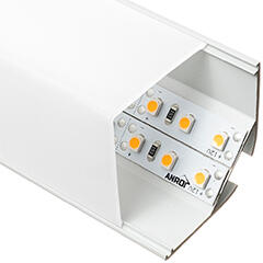 ANRO LED Profile ALP-016S Fehér - Alumínium sarokprofil LED szalaghoz, szögletes (Opál búrával) (LP204W/LP205W - LP205-MILKC)