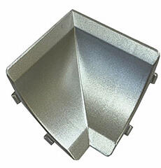 Belső sarokelem vízzáró profilhoz, ezüst, PVC (229751202)