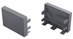 Lumines ALBA Ezüst - Végzáró elem alumínium U profilhoz, műanyag, szürke (ZAS-LUM-ALBA (12-1534-01))