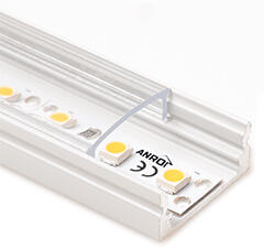 ANRO LED Profile ALP-002 Fehér - Alumínium U profil LED szalaghoz (Átlátszó búrával) (LP101W - LP-UNICOV1-TRA)