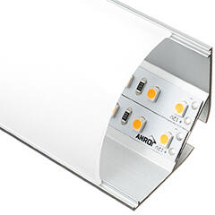 ANRO LED Profile ALP-016R Ezüst - Aluminium sarokprofil LED szalaghoz, íves (Opál búrával) (LP204/LP205 - LP204-MILKC)