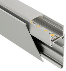 ANRO LED Profile ALP-033 Ezüst - Alumínium oldalfali profil rejtett világításhoz (Opál búrával) (LP403 - LP-UNICOV1-MLK)