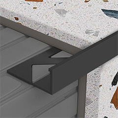  Alumínium szögletes élvédő profil (10 mm) struktúrált fekete - 270 cm (451202740)