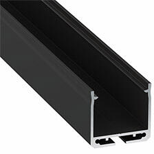 Lumines DILEDA Fekete Függeszthető alumínium U profil LED szalagos világításhoz (Opál PMMA búrával) (LUMINES-DILEDA2-CZ + LUMINESD-K2020-PMML (2,02 m))