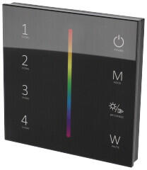 SkyDance LED SkyDance T4-1, Fali LED RGB+W vezérlő, érintésérzékeny, fekete (SkyDance T4-1 Black)