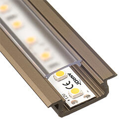 Lumines Type-Z Barna - Süllyeszthető LED szalagos alu profil (Átlátszó búrával) (LUMINES-Z2-I + LUMINESB-K2020-T (2,02m/pcs))