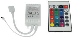 ANRO LED RGB vezérlő - Infravörös távirányítóval, 24 gombos (72W) (RFC3K24 RGB Controller IR24Key (6A))