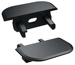 Lumines Type-Z Fekete - Végzáró elem alumínium süllyeszthető U profilhoz, műanyag, fekete (ZAS-LUM-Z-O-CZ (12-0102-00))