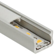 Lumines Type-X Ezüst - Alumínium U profil LED szalagos világításhoz 12x8 mm (Opál búrával) (LUMINES-X2-S + LUMINESS-K2020-ML PVC)