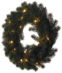 EMOS Coronita de Craciun cu LED-uri, verde natural, 40 cm, 2 x AA, interior, lumina alb cald, cronometru, DCTW05, EMOS (DCTW05)